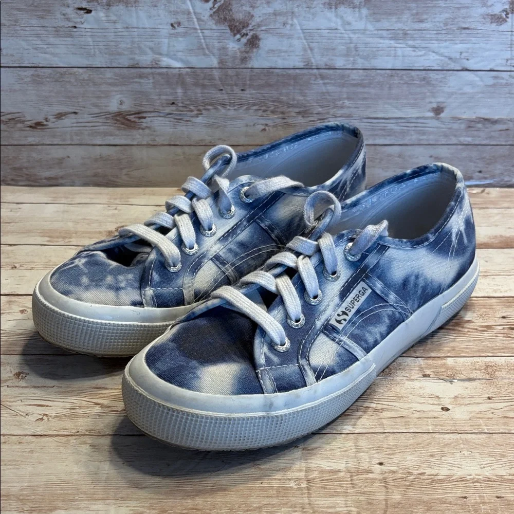 COPY Superga Blue Tie-Dye Denim Sneakers W 6.5 M 5